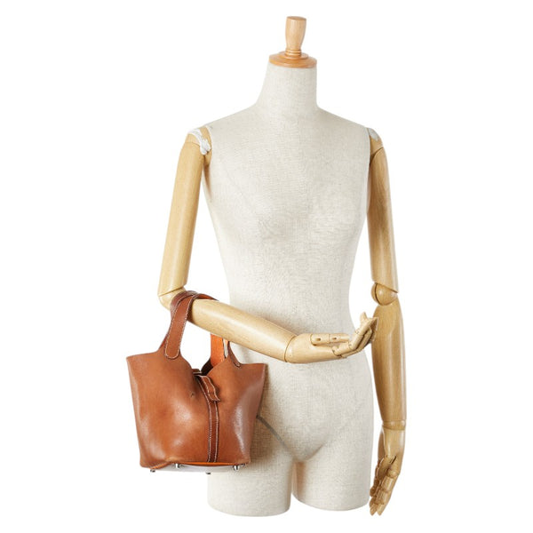 エルメス ピコタンPM ハンドバッグ ブラウン フォーヴ バレニア シェーブル レディース HERMES 【中古】