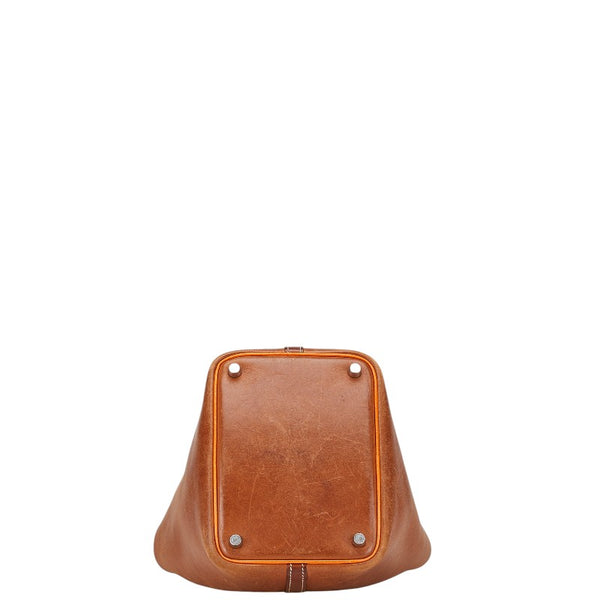 エルメス ピコタンPM ハンドバッグ ブラウン フォーヴ バレニア シェーブル レディース HERMES 【中古】