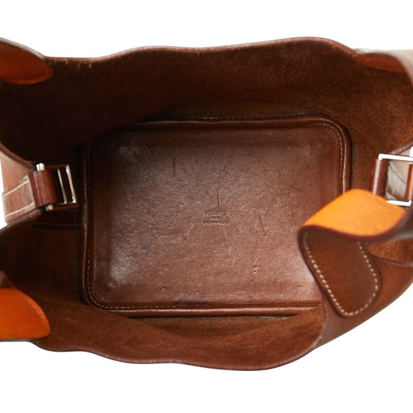 エルメス ピコタンPM ハンドバッグ ブラウン フォーヴ バレニア シェーブル レディース HERMES 【中古】