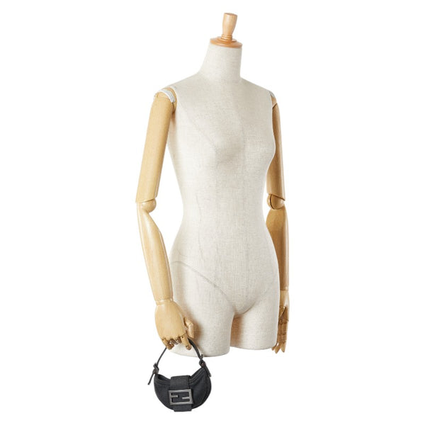 フェンディ ミニクロワッサン ハンドバッグ グレー ウール レディース FENDI 【中古】