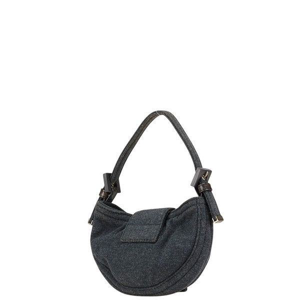 フェンディ ミニクロワッサン ハンドバッグ グレー ウール レディース FENDI 【中古】