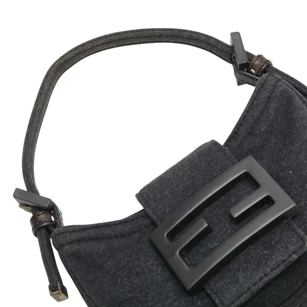 フェンディ ミニクロワッサン ハンドバッグ グレー ウール レディース FENDI 【中古】