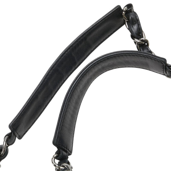 シャネル チェーン ハンドバッグ バニティバッグ ブラック ホワイト ツイード レザー レディース CHANEL 【中古】