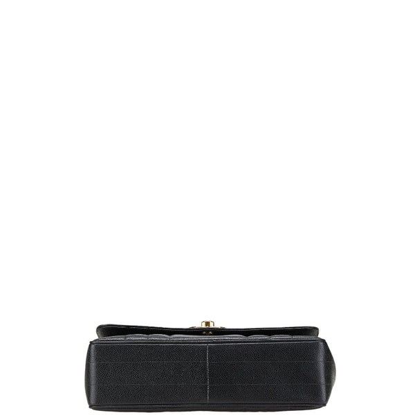 シャネル マドモアゼル ココマーク ハンドバッグ ブラック キャビアスキン レディース CHANEL 【中古】