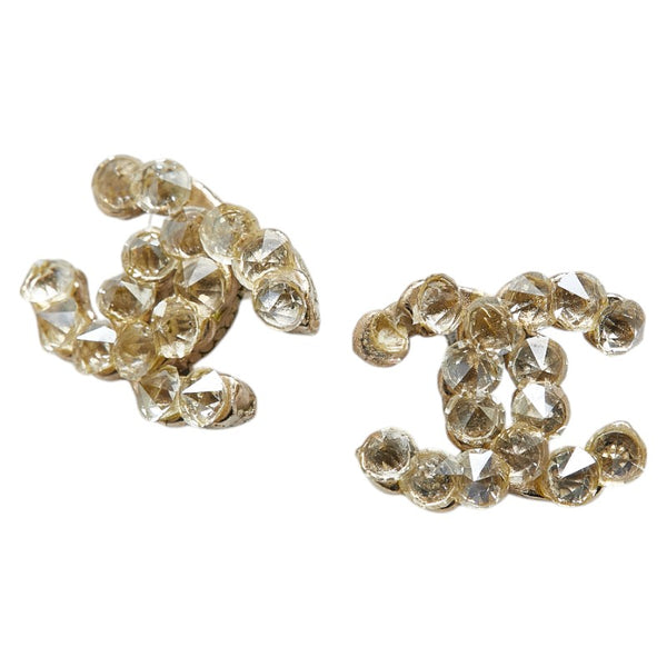 シャネル ココマーク ラインストーン ピアス ゴールド メッキ レディース CHANEL 【中古】