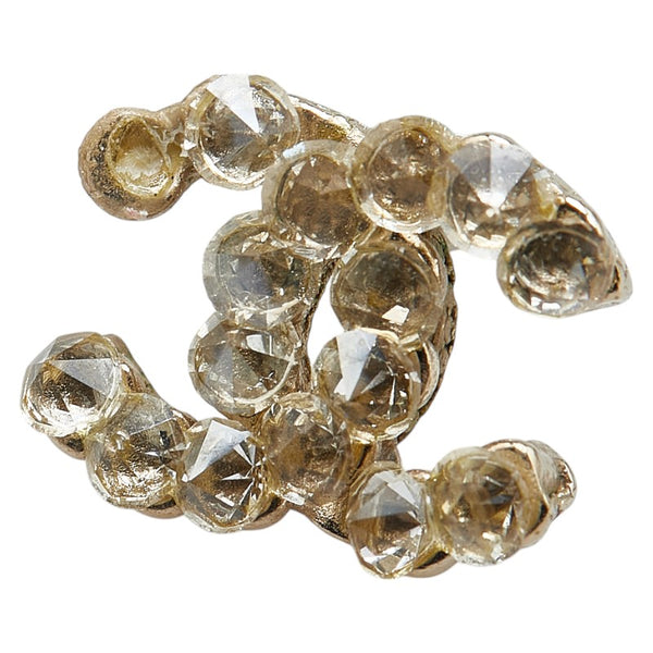 シャネル ココマーク ラインストーン ピアス ゴールド メッキ レディース CHANEL 【中古】