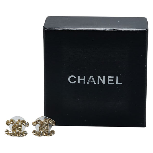 シャネル ココマーク ラインストーン ピアス ゴールド メッキ レディース CHANEL 【中古】
