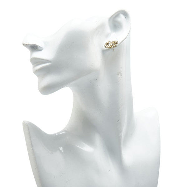 シャネル ココマーク ラインストーン ピアス ゴールド メッキ レディース CHANEL 【中古】