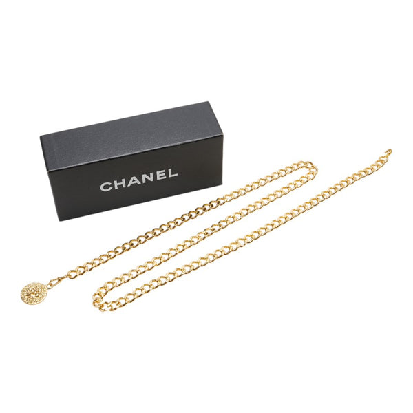 シャネル ココマーク ラウンド ライオン モチーフ チェーン ベルト ゴールド メッキ レディース CHANEL 【中古】