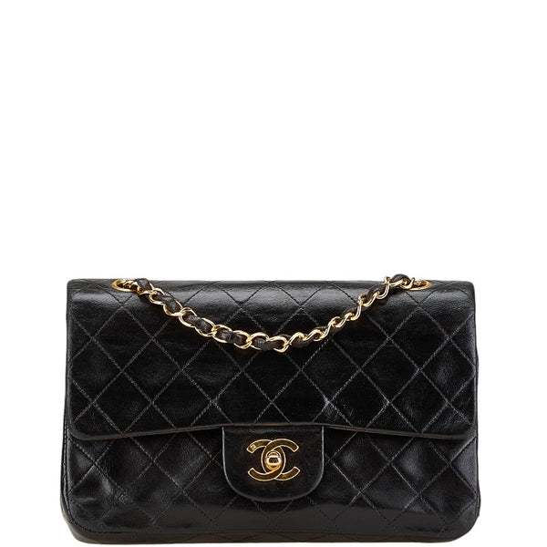 シャネル マトラッセ23 ダブルフラップ ココマーク チェーン ショルダーバッグ ブラック ラムスキン レディース CHANEL 【中古】