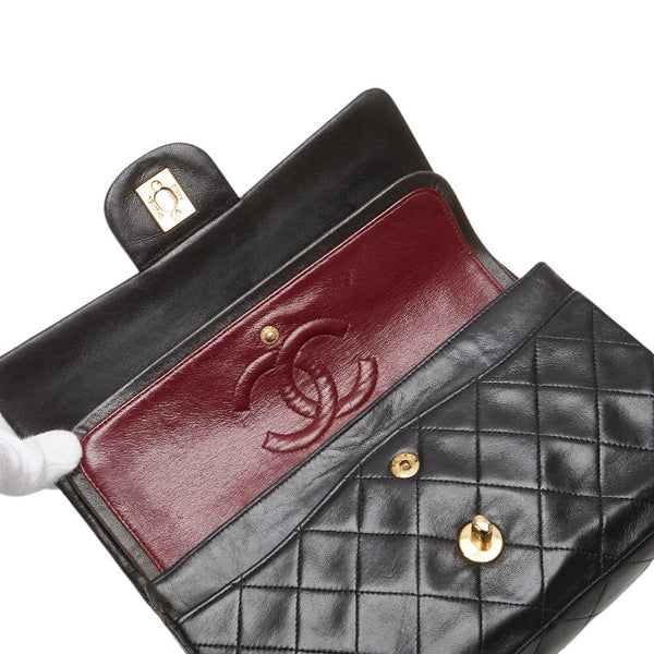 シャネル マトラッセ23 ダブルフラップ ココマーク チェーン ショルダーバッグ ブラック ラムスキン レディース CHANEL 【中古】