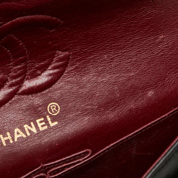 シャネル マトラッセ23 ダブルフラップ ココマーク チェーン ショルダーバッグ ブラック ラムスキン レディース CHANEL 【中古】
