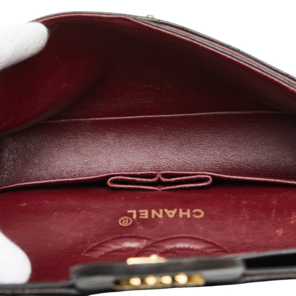 シャネル マトラッセ23 ダブルフラップ ココマーク チェーン ショルダーバッグ ブラック ラムスキン レディース CHANEL 【中古】