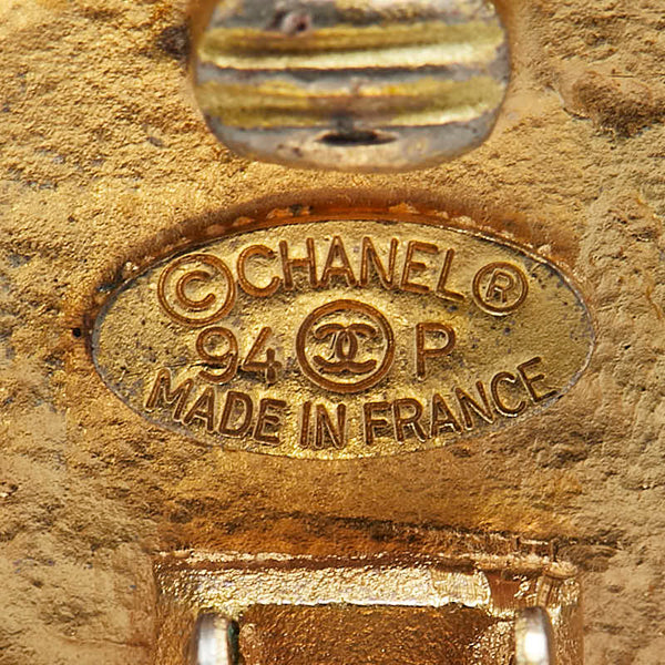シャネル ヴィンテージ ココマーク ラウンド ボール イヤリング ゴールド ブラック メッキ レディース CHANEL 【中古】