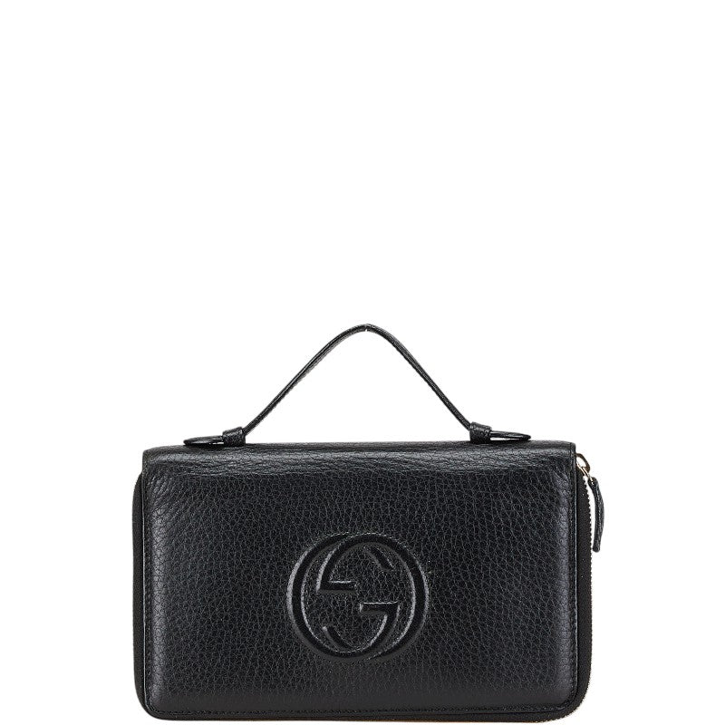 グッチ インターロッキングG ソーホー 長財布 336286 ブラック レザー レディース GUCCI 【中古】