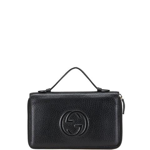 グッチ インターロッキングG ソーホー 長財布 336286 ブラック レザー レディース GUCCI 【中古】