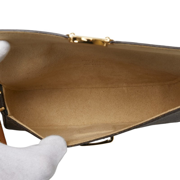 ルイ ヴィトン モノグラム ポシェット ラグーン メガネ サングラスケース M60008 ブラウン PVC レザー レディース LOUIS VUITTON 【中古】