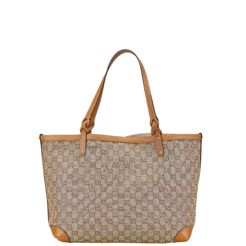 グッチ GGキャンバス ショルダーバッグ トートバッグ 247209 ベージュ ブラウン キャンバス レザー レディース GUCCI 【中古】