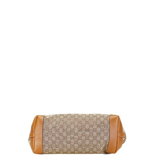 グッチ GGキャンバス ショルダーバッグ トートバッグ 247209 ベージュ ブラウン キャンバス レザー レディース GUCCI 【中古】