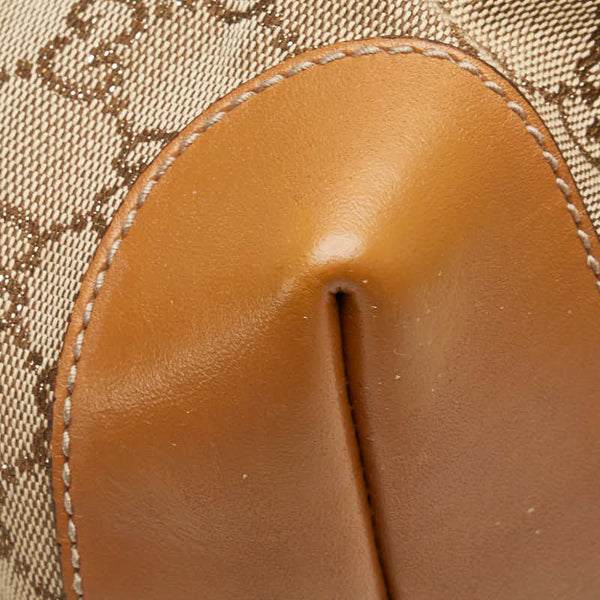 グッチ GGキャンバス ショルダーバッグ トートバッグ 247209 ベージュ ブラウン キャンバス レザー レディース GUCCI 【中古】