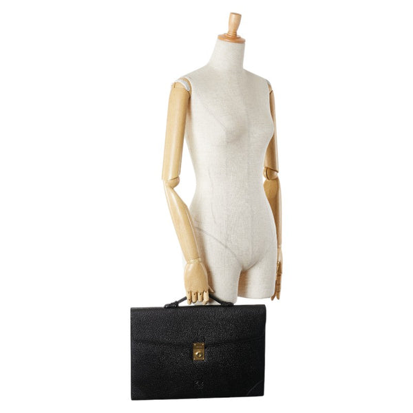 ロエベ アナグラム ブリーフケース ブラック レザー レディース LOEWE 【中古】