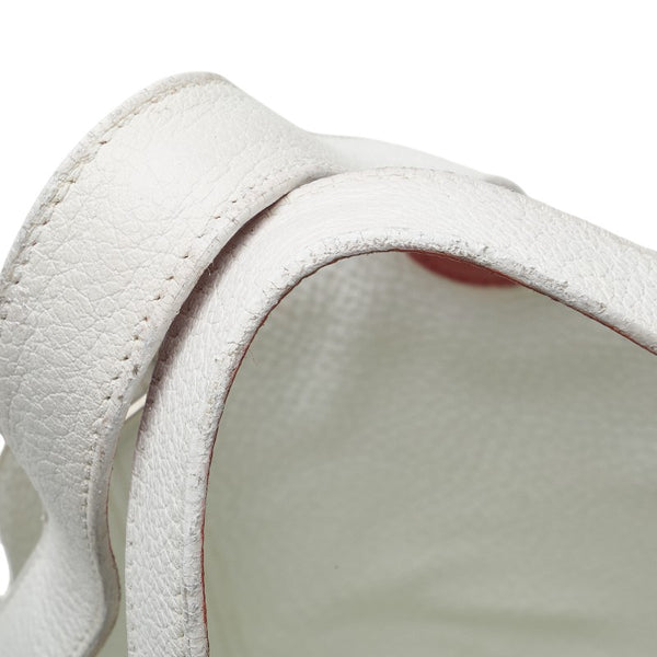 エルメス ピコタンPM ハンドバッグ ホワイト レッド トゴ レディース HERMES 【中古】