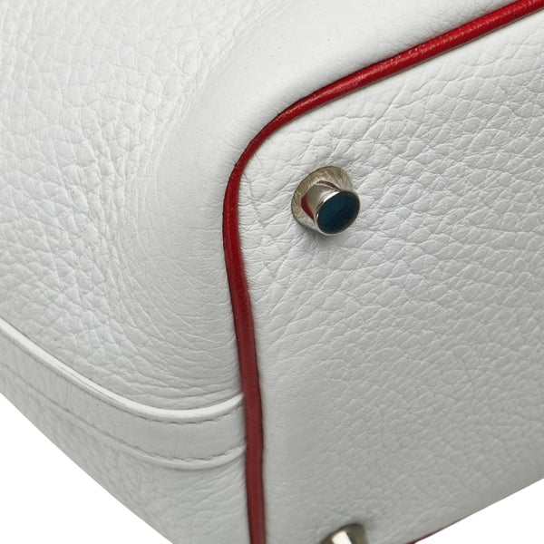 エルメス ピコタンPM ハンドバッグ ホワイト レッド トゴ レディース HERMES 【中古】