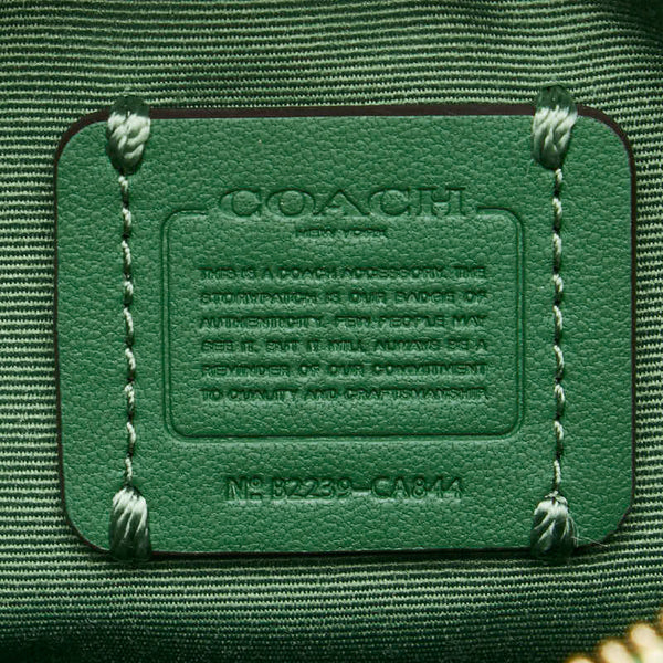 コーチ ロゴ ミニハンドバッグ ショルダーバッグ 2WAY CA844IMMA1 グリーン レザー レディース COACH 【中古】