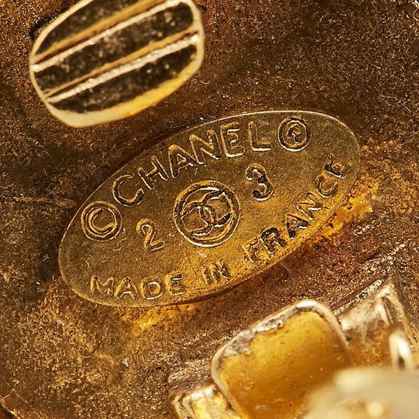 シャネル ヴィンテージ ココマーク ラインストーン イヤリング ゴールド メッキ レディース CHANEL 【中古】