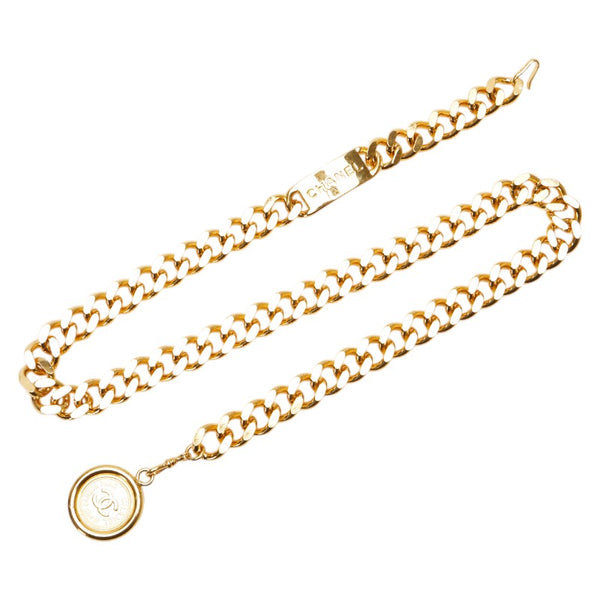 シャネル ココマーク 31 RUE CAMBON PARIS メダル モチーフ チェーン ベルト ゴールド メッキ レディース CHANEL 【中古】