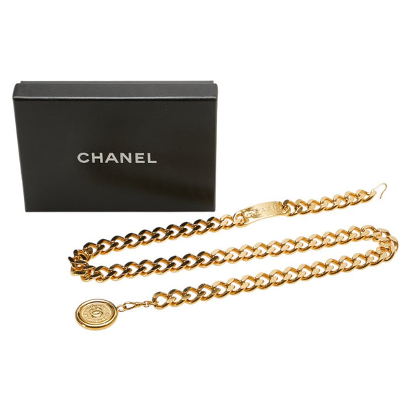 シャネル ココマーク 31 RUE CAMBON PARIS メダル モチーフ チェーン ベルト ゴールド メッキ レディース CHANEL 【中古】