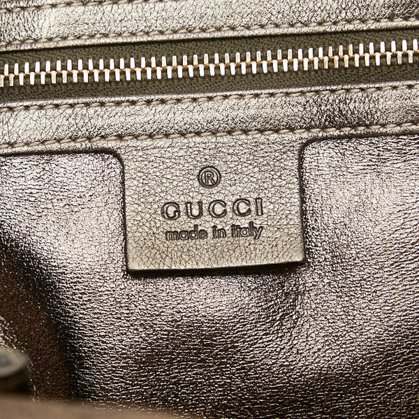 グッチ バンブー インディー リザード型押し ハンドバッグ ワンショルダーバッグ 177139 カーキ ゴールド レザー レディース GUCCI 【中古】