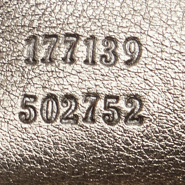 グッチ バンブー インディー リザード型押し ハンドバッグ ワンショルダーバッグ 177139 カーキ ゴールド レザー レディース GUCCI 【中古】