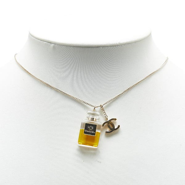 シャネル ココマーク 香水 パフューム No.5 ボトル モチーフ ネックレス ゴールド メッキ レディース CHANEL 【中古】