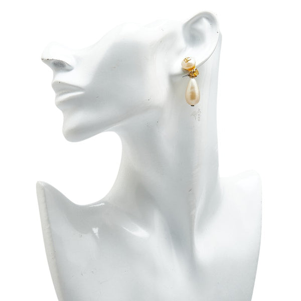 シャネル ココマーク パール イヤリング ゴールド ホワイト メッキ レディース CHANEL 【中古】