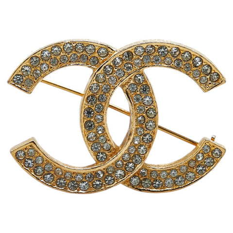 シャネル ヴィンテージ ココマーク ラインストーン ブローチ ゴールド メッキ レディース CHANEL 【中古】