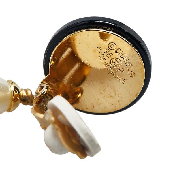 シャネル ココマーク パール イヤリング ゴールド ブラック メッキ レディース CHANEL 【中古】