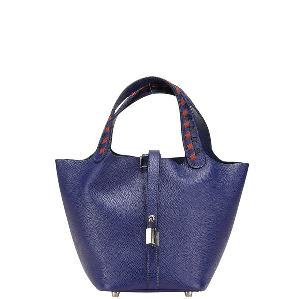 エルメス ピコタンロックPM トレサージュ ハンドバッグ ブルー系 ヴォーエプソン レディース HERMES 【中古】