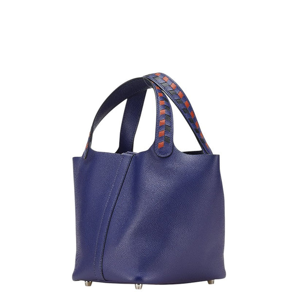 エルメス ピコタンロックPM トレサージュ ハンドバッグ ブルー系 ヴォーエプソン レディース HERMES 【中古】