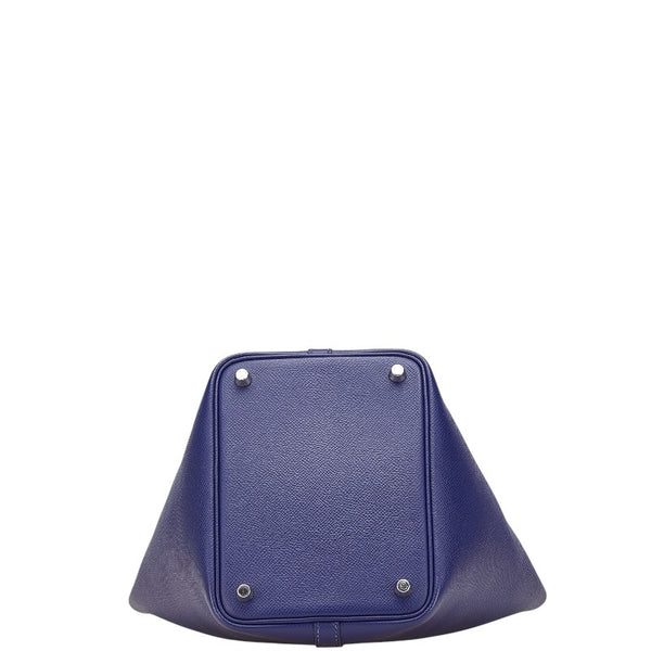 エルメス ピコタンロックPM トレサージュ ハンドバッグ ブルー系 ヴォーエプソン レディース HERMES 【中古】