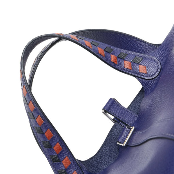 エルメス ピコタンロックPM トレサージュ ハンドバッグ ブルー系 ヴォーエプソン レディース HERMES 【中古】