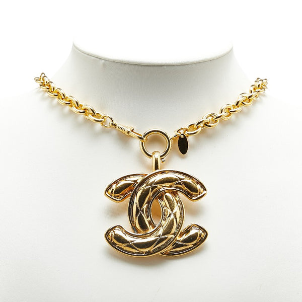シャネル マトラッセ ココマーク ネックレス ゴールド メッキ レディース CHANEL 【中古】