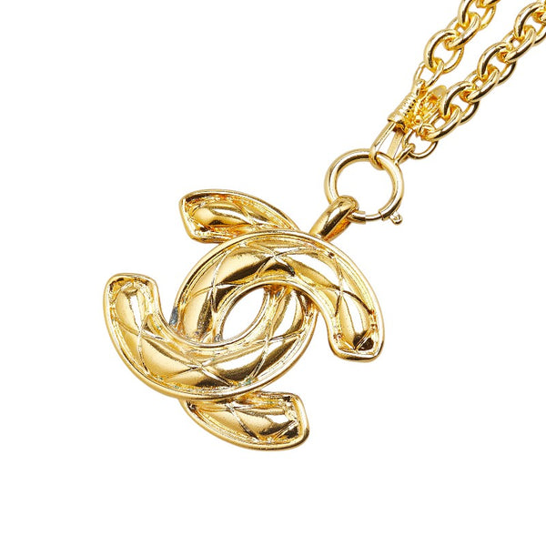 シャネル マトラッセ ココマーク ネックレス ゴールド メッキ レディース CHANEL 【中古】