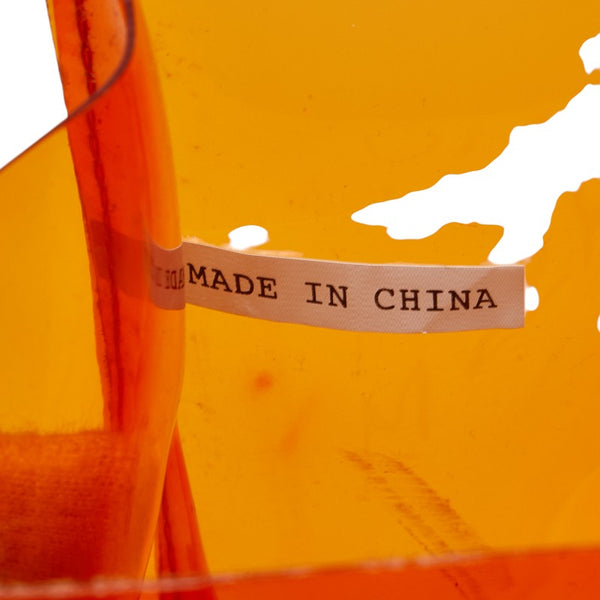 エルメス ビニールケリー 「不思議の国、エルメスへの旅」 ハンドバッグ トートバッグ オレンジ ビニール レディース HERMES 【中古】