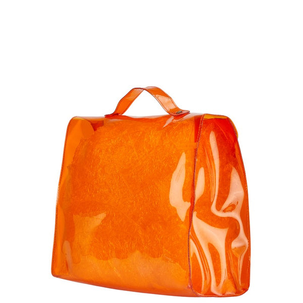 エルメス ビニールケリー 「不思議の国、エルメスへの旅」 ハンドバッグ トートバッグ オレンジ ビニール レディース HERMES 【中古】