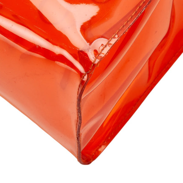 エルメス ビニールケリー 「不思議の国、エルメスへの旅」 ハンドバッグ トートバッグ オレンジ ビニール レディース HERMES 【中古】