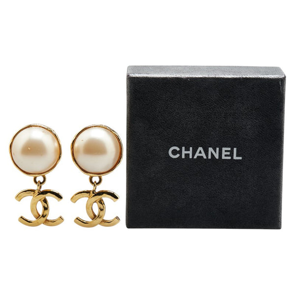 シャネル ヴィンテージ ココマーク パール イヤリング ゴールド メッキ レディース CHANEL 【中古】