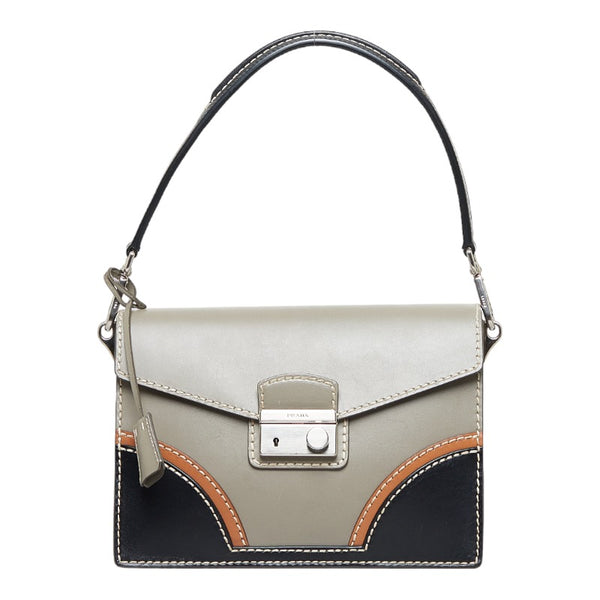 プラダ ハンドバッグ ショルダーバッグ 2WAY グレー マルチカラー レザー レディース PRADA 【中古】
