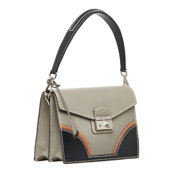 プラダ ハンドバッグ ショルダーバッグ 2WAY グレー マルチカラー レザー レディース PRADA 【中古】