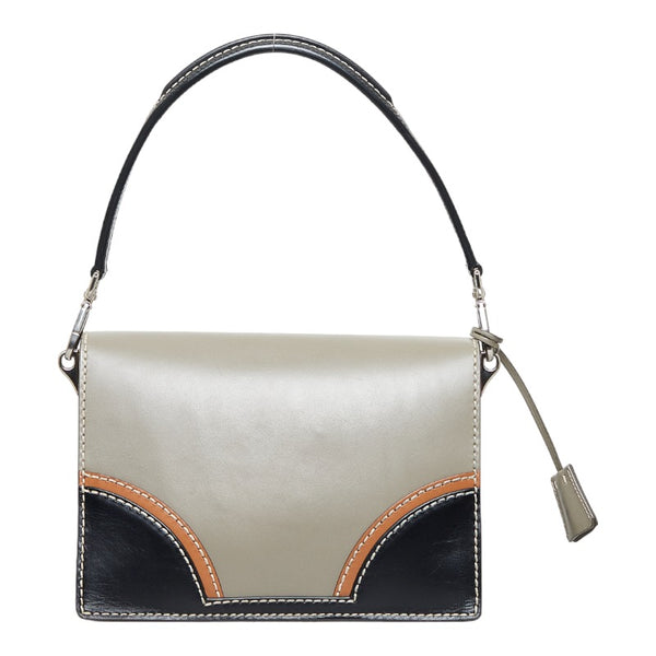 プラダ ハンドバッグ ショルダーバッグ 2WAY グレー マルチカラー レザー レディース PRADA 【中古】